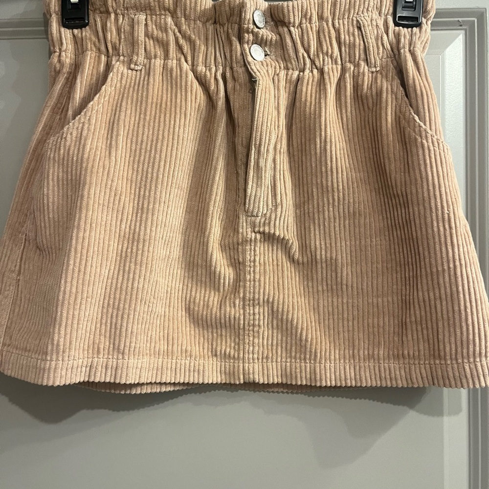 Tan Corduroy mini Skirt